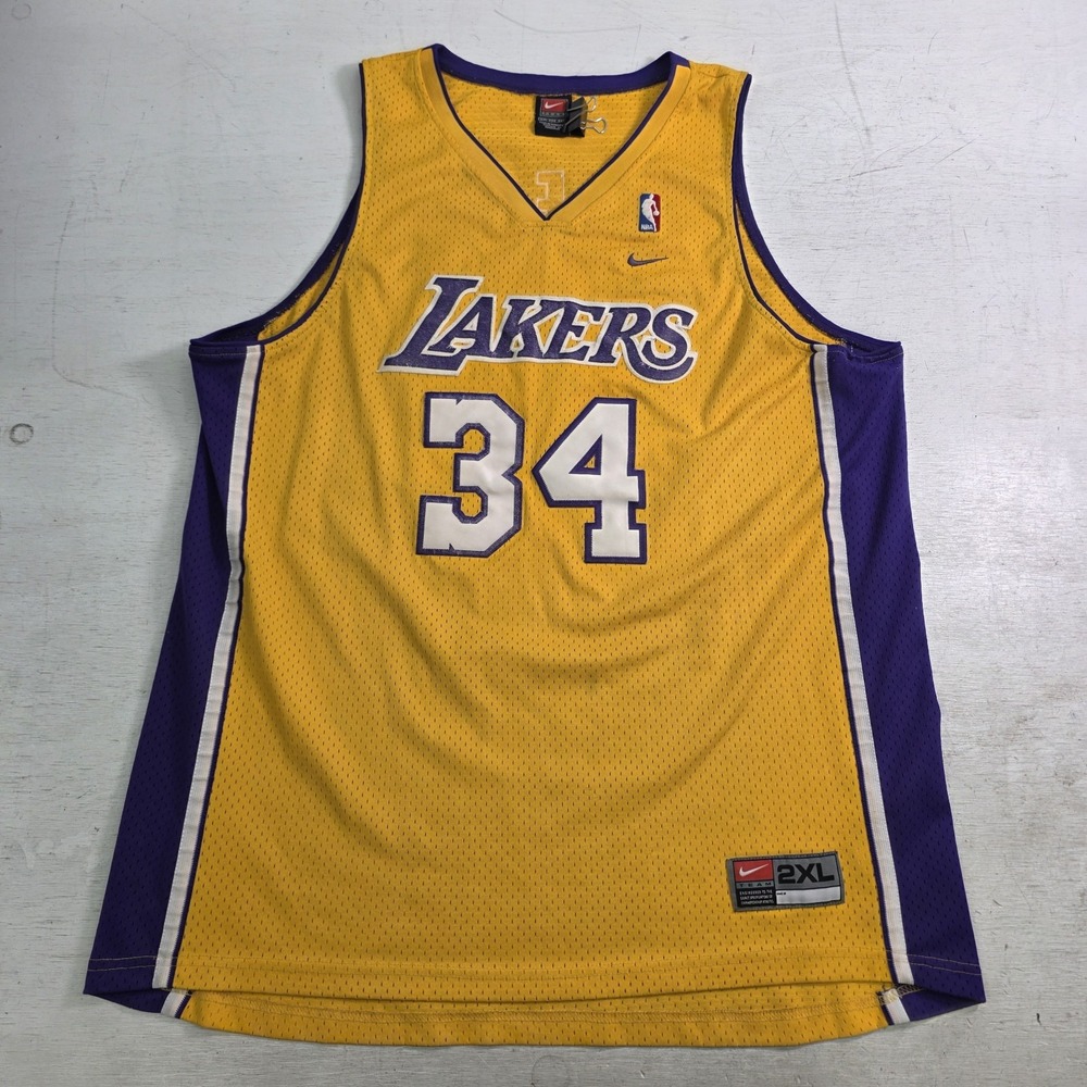 Vintage Y2K Nike Team NBA Lakers Shaquille O'Neal #34 Jersey Stitched 2XL Read